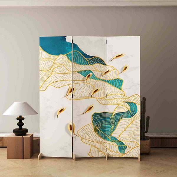 Bình phong 3 tấm canvas họa tiết nghệ thuật - GP394