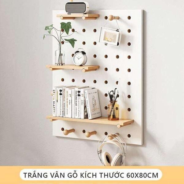 Bảng PEGBOARD Gỗ Treo Tường Hỗ Trợ Trang Trí Không Gian Phòng - Nội Thất IGA - GP295
