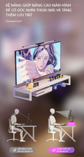 Bàn Gaming Hình Chữ Nhật Sang Trọng Màu Trắng/Đen - Nội Thất IGA - GM80