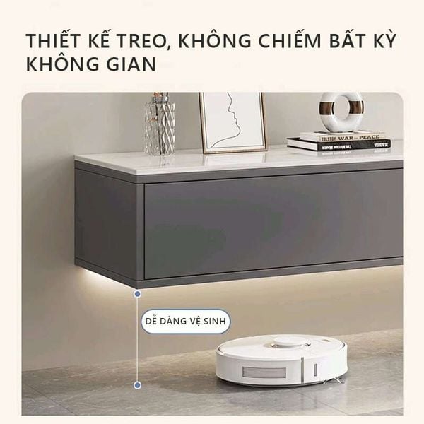 Kệ Tivi Treo Tường Ngăn Mở Màu Vân Đá Châu Âu Tối Giản - Nội Thất IGA - GP303