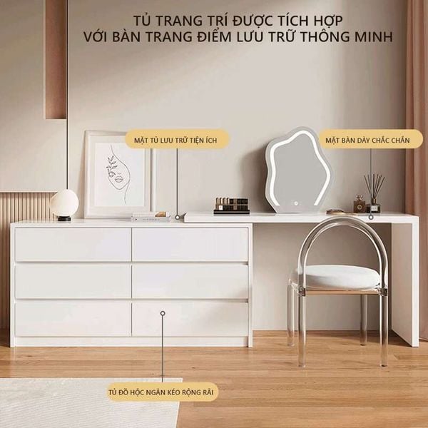 Bàn Trang Điểm Đa Năng Thiết Kế Thông Minh Kèm Tủ Hiện Đại - GP305