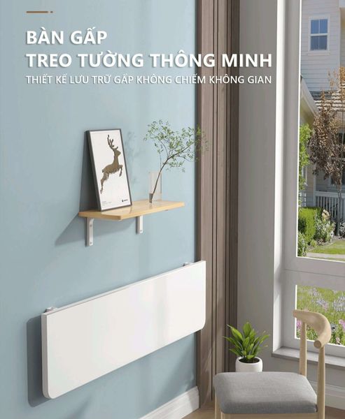 Bàn Gập Treo Tường Thông Minh 90 Độ, Đóng Mở Dễ Dàng - Nội Thất IGA - GP302