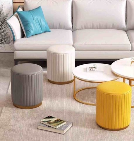 Ghế đôn trang điểm màu trắng - GC45