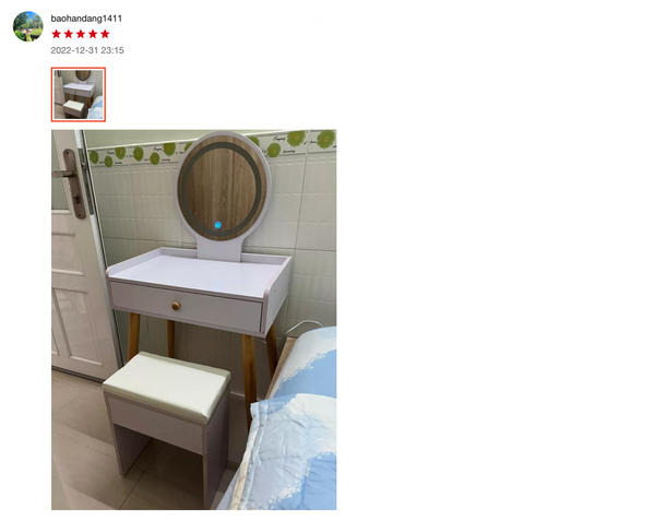 Bàn Trang Điểm Gương LED Cảm Ứng Trắng Có Hộc Tủ - GP202 - Hết hàng