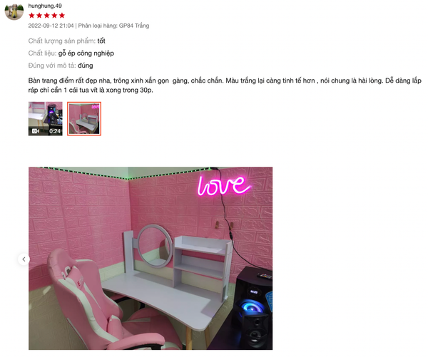 Bàn Trang Điểm Có Hộc Tủ Phong Cách Dành Cho Phái Nữ - Nội Thất IGA - GP84