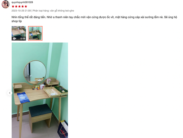 Bàn Trang Điểm Phong Cách Có Gương, Ngăn Tủ Tiện Lợi IGA - GP196