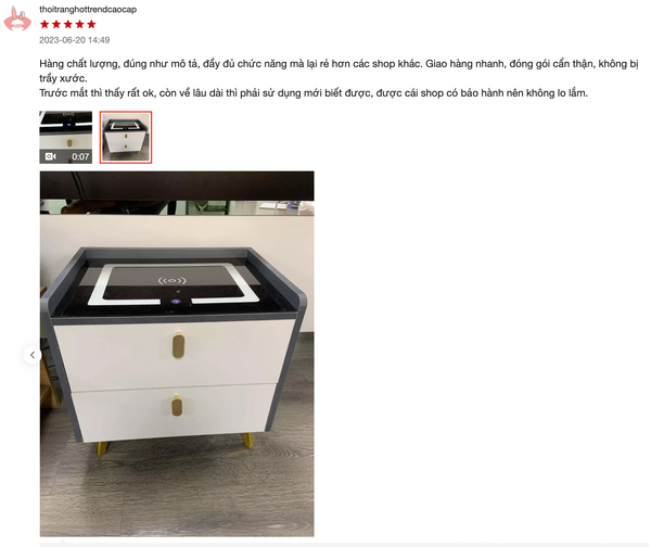 Tab Đầu Giường Tích Hợp Sạc Điện Thoại Thông Minh - Nội Thất IGA - GP268