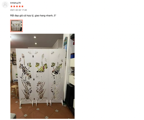 Vách Ngăn Bình Phong Họa Tiết Hoa Sen Bắt Mắt - Nội Thất IGA - IG489