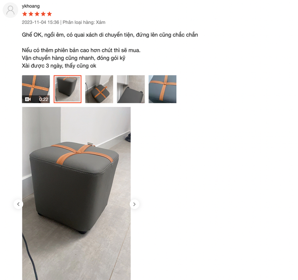 Ghế Đôn Da Simili Chân Nhựa Phong Cách Bắc Âu - Nội Thất IGA - GC16