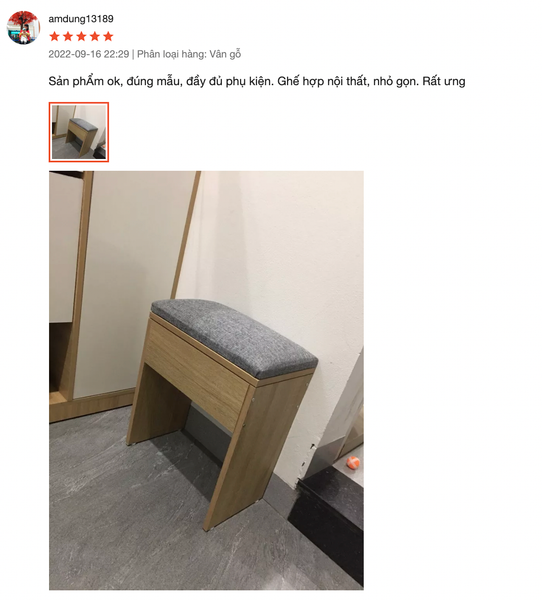 Ghế Gỗ Trang Điểm Bọc Vải Dày Dặn Gọn Nhẹ - Nội Thất IGA - GP138