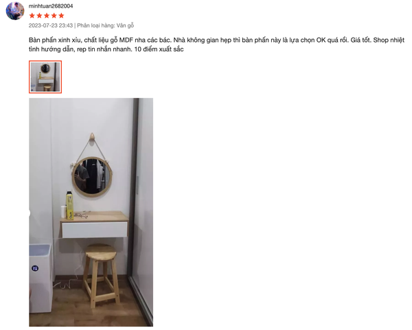 Bàn Trang Điểm Phòng Ngủ Treo Tường Thời Trang - Nội Thất IGA - GP291