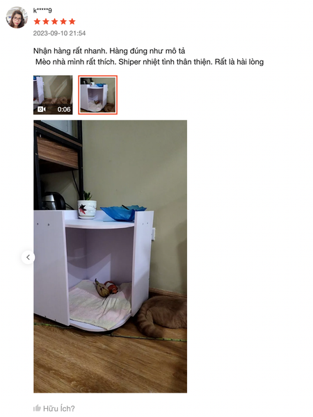 [Giảm giá 60%] Tab Đầu Giường Kèm Cat Box Có Bánh Xe Thiết Kế Thẩm Mỹ - Nội Thất IGA - GP194