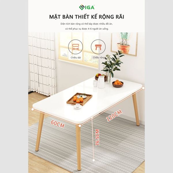 Bàn Ăn Hình Vuông/Chữ Nhật Màu Vân Gỗ Tinh Tế Phong Cách Bắc Âu - Nội Thất IGA - GP181