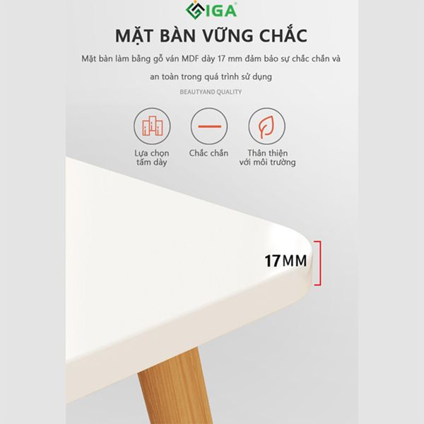 Bàn Ăn Hình Vuông/Chữ Nhật Màu Vân Gỗ Tinh Tế Phong Cách Bắc Âu - Nội Thất IGA - GP181