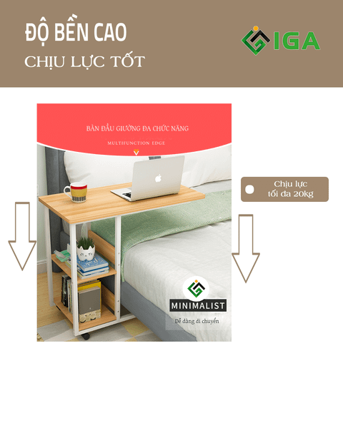 Bàn Đầu Giường Đa Năng Có Bánh Xe - GM22 - Hết hàng