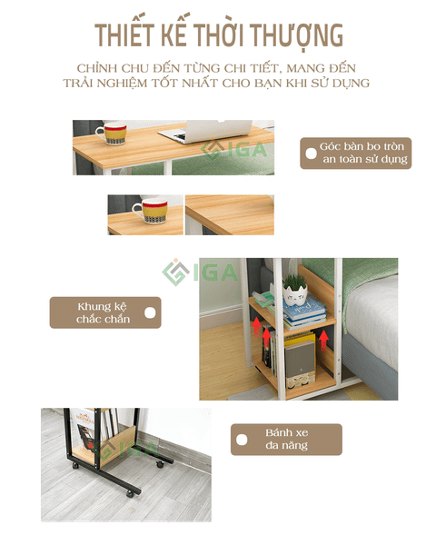 Bàn Đầu Giường Đa Năng Có Bánh Xe - GM22 - Hết hàng