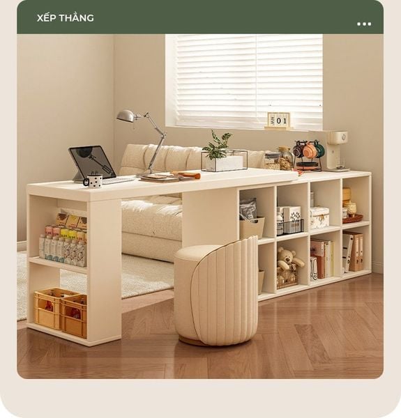Bàn làm việc tích hợp nhiều tủ đề đồ 6-8 ngăn xoay 360 độ - Nội thất IGA - GP368