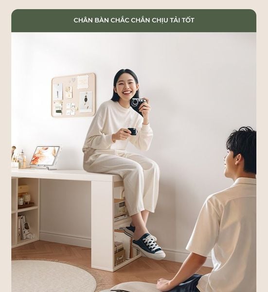 Bàn làm việc tích hợp nhiều tủ đề đồ 6-8 ngăn xoay 360 độ - Nội thất IGA - GP368