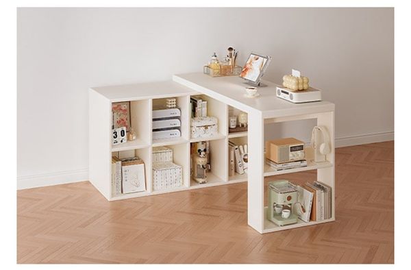 Bàn làm việc tích hợp nhiều tủ đề đồ 6-8 ngăn xoay 360 độ - Nội thất IGA - GP368