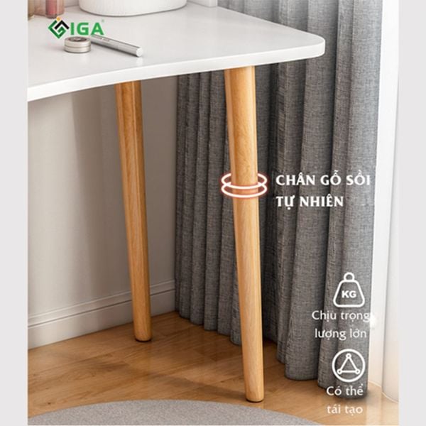 Bàn Trang Điểm Phong Cách Có Gương, Ngăn Tủ Tiện Lợi IGA - GP196