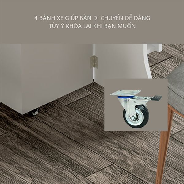 Bàn Ăn Thông Minh Gập Gọn Thiết Kế Bánh Xe Tiện Lợi - Nội Thất IGA - GP97.41