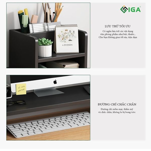 Kệ Máy Tính Bảo Vệ Cột Sống, Có Ngăn Lưu Trữ Tiện Dụng - Nội Thất IGA - GP184