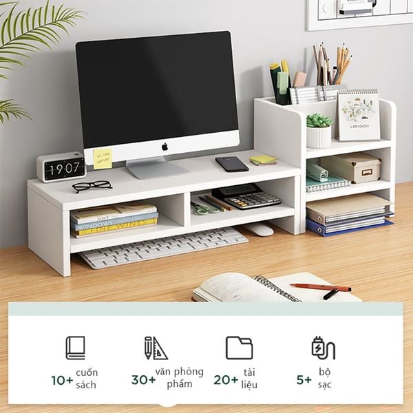 Kệ Máy Tính Bảo Vệ Cột Sống, Có Ngăn Lưu Trữ Tiện Dụng - Nội Thất IGA - GP184