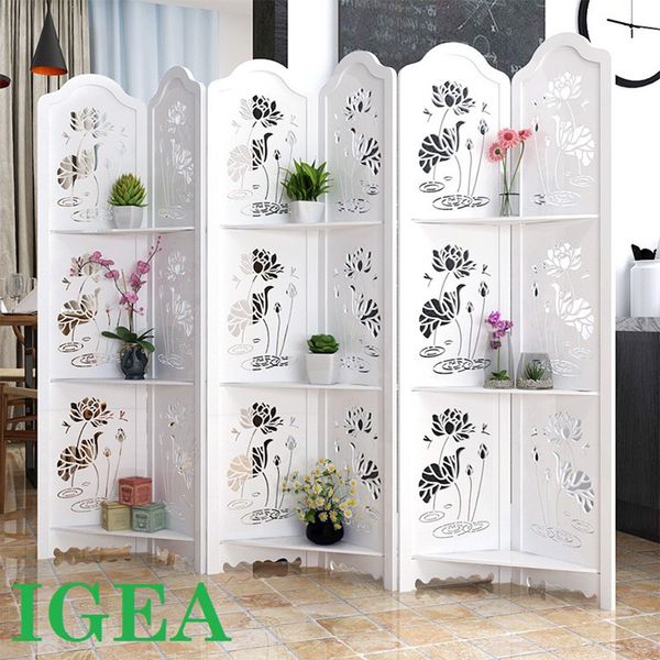 Bình Phong Hình Hoa Sen To Dưới Nước Có Kệ Trang Trí - Nội Thất IGA - IG478