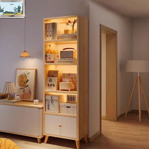 Kệ Sách S Style Nhiều Tầng Kèm Hộc Tủ Kéo Thời Trang - Nội Thất IGA - GP144