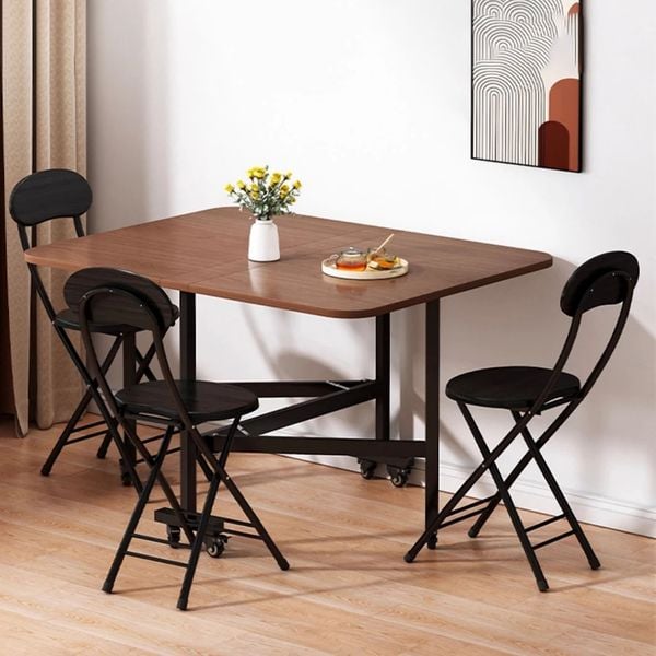 Bàn Ăn Thông Minh Xếp Gọn Kèm Bánh Xe Dễ Dàng Di Chuyển - Nội Thất IGA - GM107