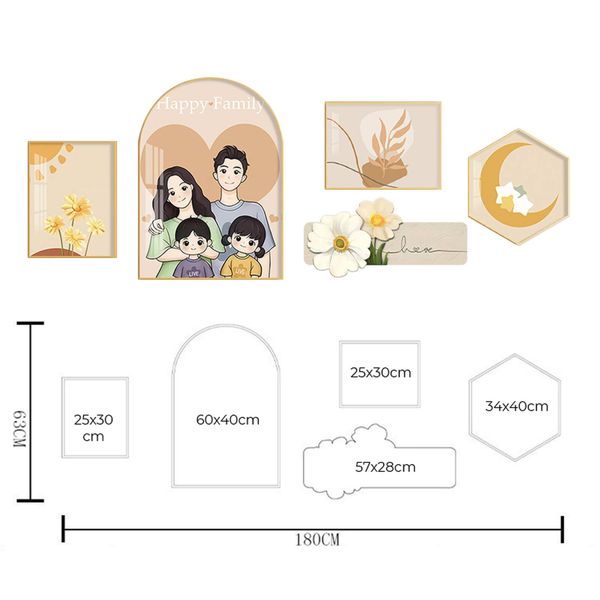 Tranh bộ dán tường bộ 5 tấm - GD-Z