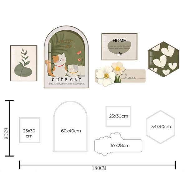 Tranh bộ dán tường bộ 5 tấm - GD-Z