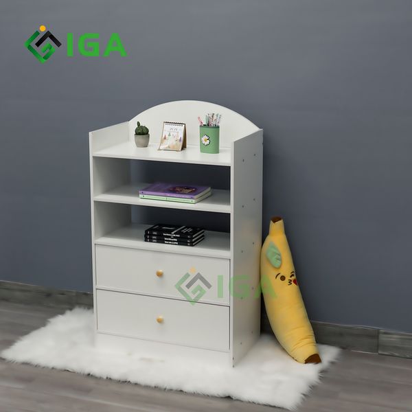 [Giảm giá 60%] Tủ Sách Nhỏ Gọn, Tiện Dụng Dành Cho Bé T WHITE - Nội Thất IGA - GP145