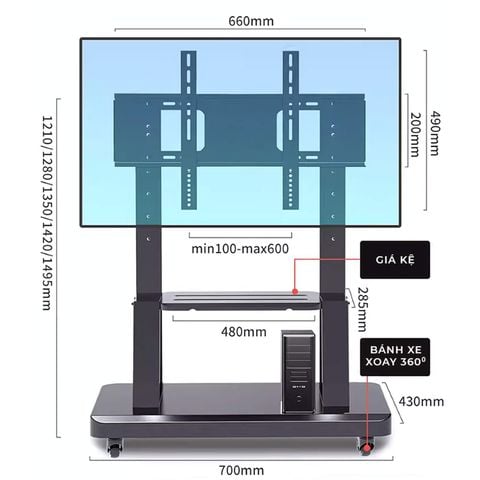 Kệ treo tivi có giá phụ - GM172