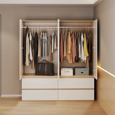 Tủ Quần Áo Treo Tiện Dụng Cánh Mở Ngăn Kéo - Nội Thất IGA - GP327.13 / GP328.13 / GP329.13