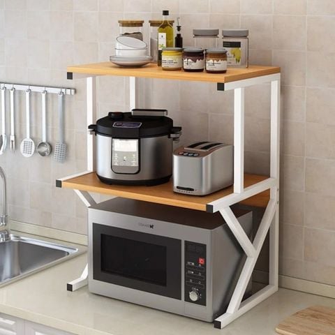 Kệ Gỗ Đa Năng Effect Trang Trí Không Gian Phòng Bếp - Nội Thất IGA - GM02