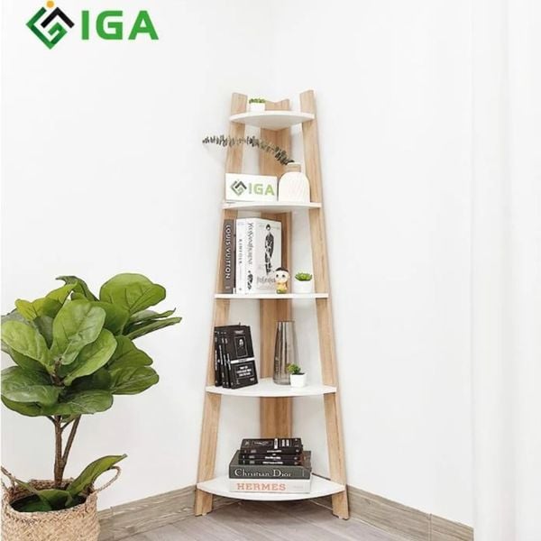 Kệ Sách Góc Tường Corner 5F Cho Phòng Làm Việc - Nội Thất IGA - GP115