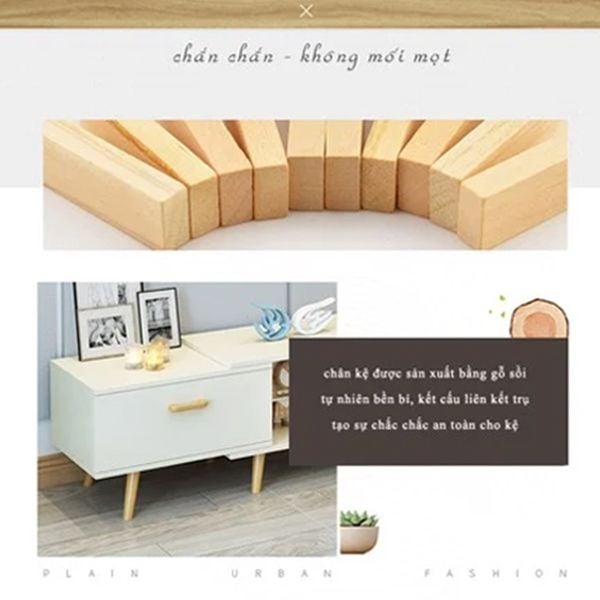 [Giảm giá 60%] Kệ Tivi Để Sàn Gỗ Bền Chắc Kèm Ngăn Kéo Tiện Dụng, Dễ Dàng Thu Gọn - Nội Thất IGA - GP83