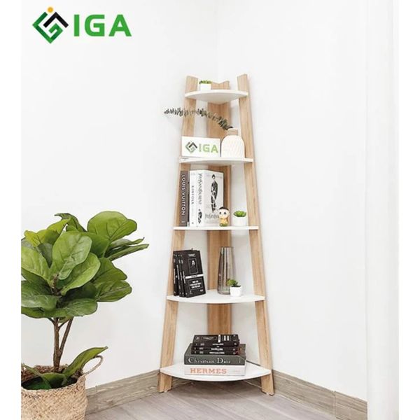 Kệ Sách Góc Tường Corner 5F Cho Phòng Làm Việc - Nội Thất IGA - GP115