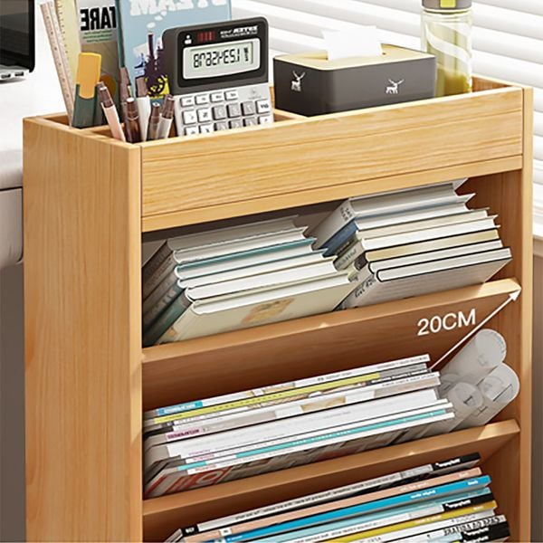 Kệ Sách Gỗ Ngăn Chéo Tích Hợp Bánh Xe Chắc Chắn - Nội Thất IGA - GP189