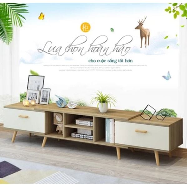 [Giảm giá 60%] Kệ Tivi Để Sàn Gỗ Bền Chắc Kèm Ngăn Kéo Tiện Dụng, Dễ Dàng Thu Gọn - Nội Thất IGA - GP83