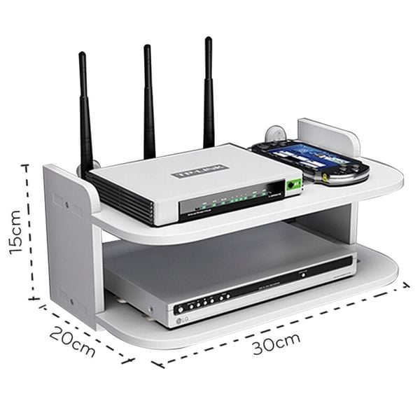 Kệ Treo Tường Định Tuyến Wifi Màu Trắng Chống Thấm Nước - Nội Thất IGA - IG407