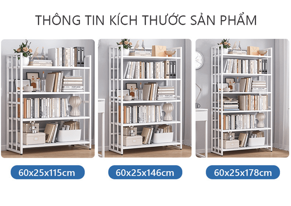 Kệ Sách Hình Thang 4-6 Tầng, Khung Sắt Dày Chống Gỉ - Nội Thất IGA - GM97