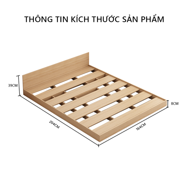 Giường bệt 1m6x2m vân gỗ - GP310B.03
