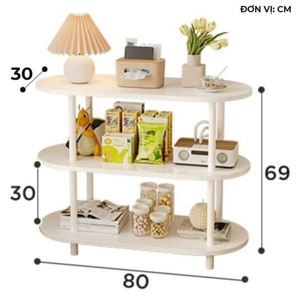 Decor Kệ Oval 3 Tầng Gỗ MDF Cao Cấp - Nội Thất IGA - GM163