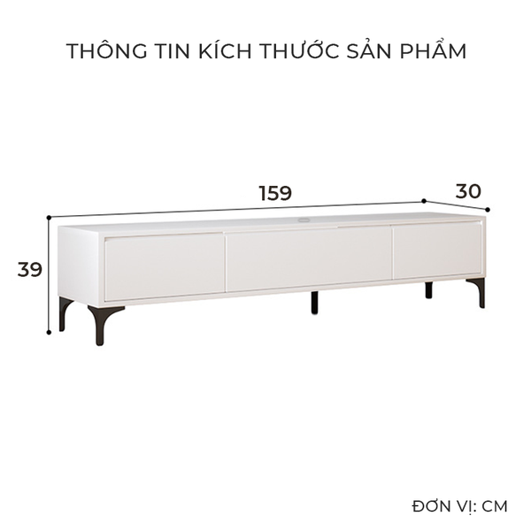 Kệ Tivi 1 Cánh 2 Ngăn Rộng Rãi Màu Trắng Sang Trọng - Nội Thất IGA - GP323