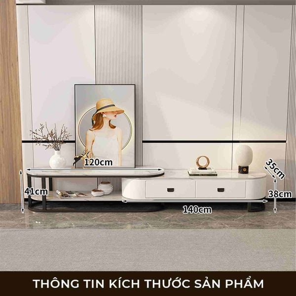 Kệ tivi bọc da khung sắt - GM152