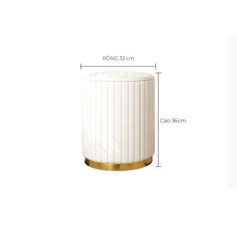Ghế đôn trang điểm màu trắng - GC45