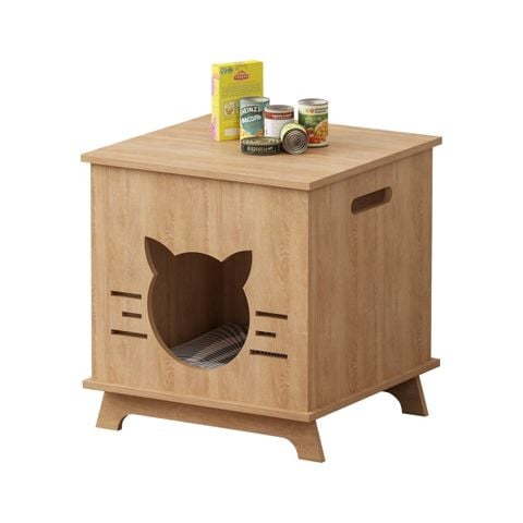 Nhà Cho Thú Cưng Họa Tiết Hình Mèo Dễ Thương, Tiện Di Chuyển P02 - IGA - GP203