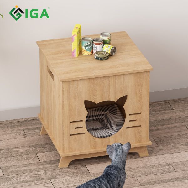 Nhà Cho Thú Cưng Họa Tiết Hình Mèo Dễ Thương, Tiện Di Chuyển P02 - IGA - GP203